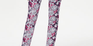 Charter Club Women's Printed Tummy-Control Jeans Blue Size 4 Petite