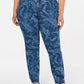 Charter Club Women's Plus Size Printed Straight-Leg Jeans Blue Size 14W