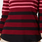 Charter Club Women's Pima Cotton Button Shoulder Stripe Top Red Size Medium