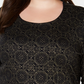 Karen Scott Women's Printed 3-4-Sleeve Top Black Size 0X