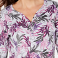 Karen Scott Women's Printed Henley -Grey Size Petite Small