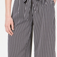 Maison Jules Women's Striped Wide-Leg Tie-Front Capri Pants Black Size X-Small
