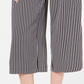Maison Jules Women's Striped Wide-Leg Tie-Front Capri Pants Black Size X-Small