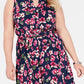 Charter Club Women's Belted Floral Print Dress Blue Size 20W