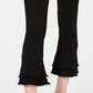 INC International Concepts Women's Double-Ruffle-Hem Ankle Jeans Black Size 6
