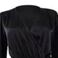 Bar III Women's Faux-Wrap Tie-Waist Top Black Size X-Small