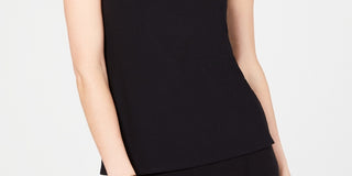 INC International Concepts Women's Petite Illusion Halter Top Black Size Petite Small