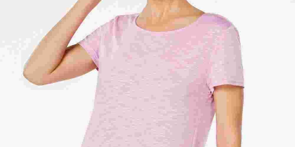 Ideology Women's Cross-Back T-Shirt  Dark Pink Size X-Small