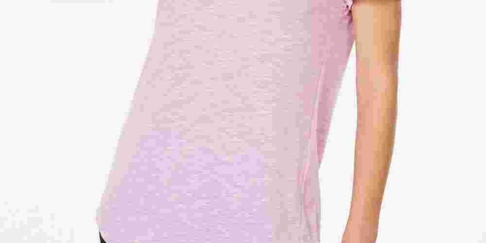 Ideology Women's Cross-Back T-Shirt  Dark Pink Size X-Small