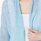 Alfani Women's Linen Blend Open Stitch Kimono Blue Size Small