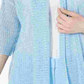Alfani Women's Linen Blend Open Stitch Kimono Blue Size Small