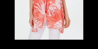 Alfani Women's Petite Layered Tunic Tank Orange Size Medium