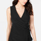 Alfani Women's Asymmetrical Wrap Top Black Size Small