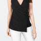 Alfani Women's Asymmetrical Wrap Top Black Size X-Large