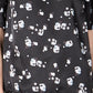 Alfani Women's Floral Print Satin Smocked Shoulder Top Black Size Large