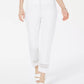 Alfani Women's Cropped Lace Inset Pants White Size 2 Petite