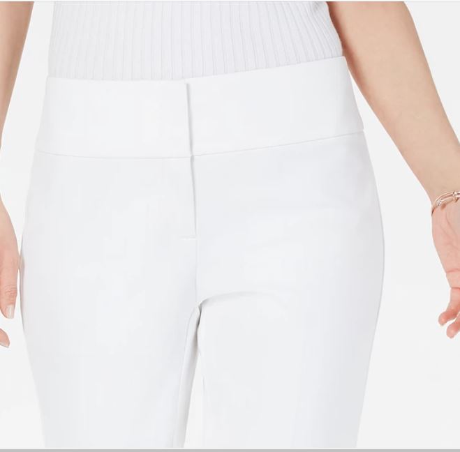 Alfani Women's Cropped Lace Inset Pants White Size 2 Petite