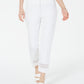 Alfani Women's Cropped Lace Inset Pants White Size 6 Petite