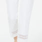 Alfani Women's Cropped Lace Inset Pants White Size 6 Petite