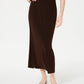 JM Collection Women's Side Slit Pull On Skirt Brown Size Medium
