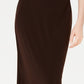 JM Collection Women's Side Slit Pull On Skirt Brown Size Medium