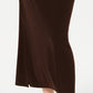 JM Collection Women's Side Slit Pull On Skirt Brown Size Medium