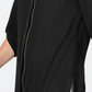 JM Collection Women's Caviar-Trim Button-Up Top  Black Size Small