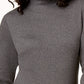 Karen Scott Women's Petite Long-Sleeve Mock-Neck Cotton Top Charcoal Size Large