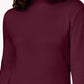 Karen Scott Women's Petite Long-Sleeve Mock-Neck Cotton Top Red Size X-Small
