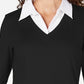 Karen Scott Women's Cotton Layered Look Top Black Size Small