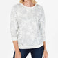 Karen Scott Women's Printed Fleece Sweatshirt White Size Medium