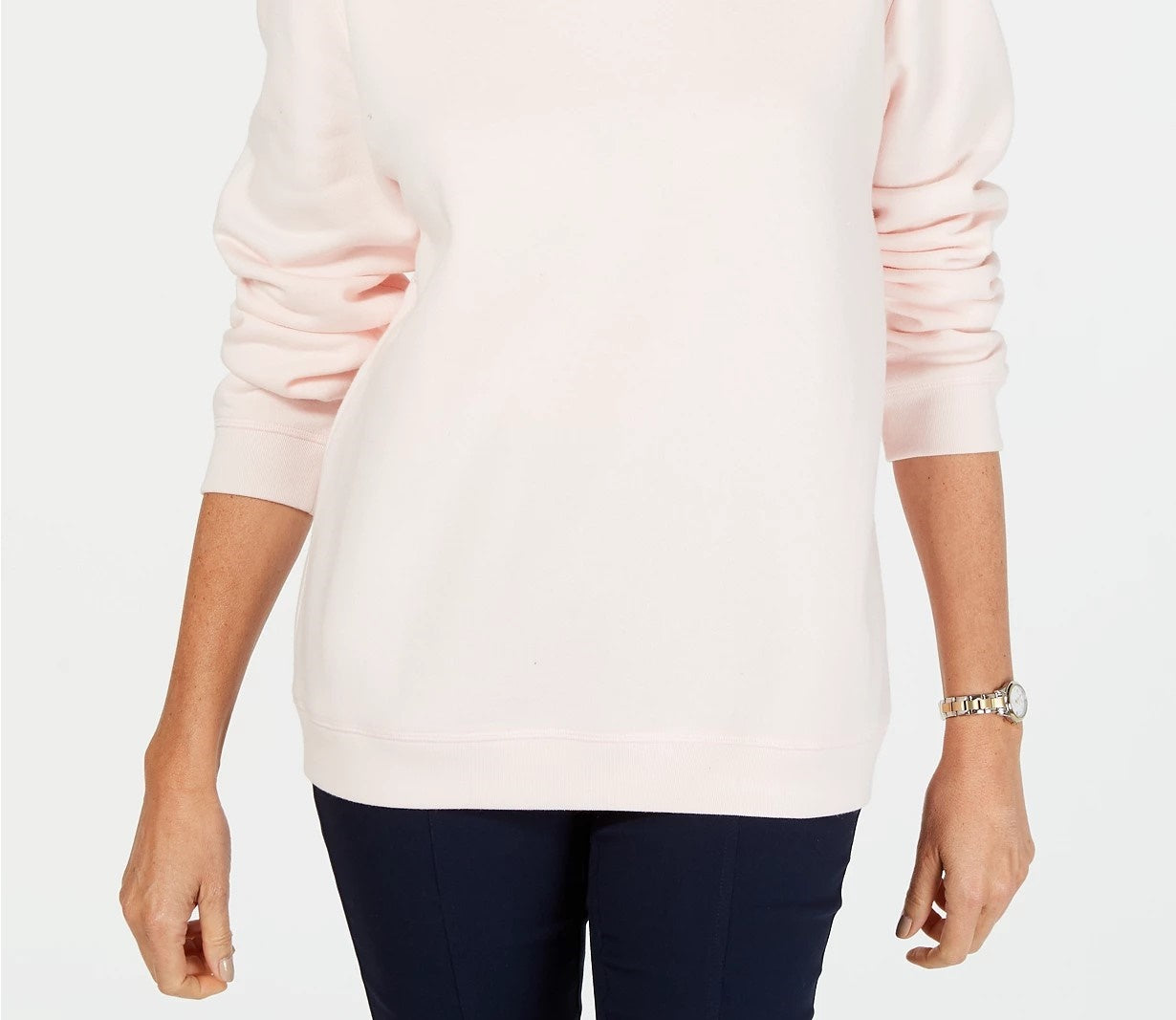 Karen Scott Women's Sport Long-Sleeve Crewneck Sweatshirt Pink Size Small