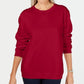 Karen Scott Women's Crewneck Fleece Sweatshirt  Red Size Petite Medium