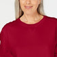 Karen Scott Women's Crewneck Fleece Sweatshirt  Red Size Petite Medium