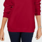 Karen Scott Women's Crewneck Fleece Sweatshirt  Red Size Petite Medium
