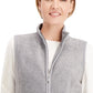 Karen Scott Women's Sport Zip-Up Zeroproof Fleece Vest Gray Size X-Small