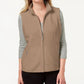 Karen Scott Women's Petite Zip-Front Vest Brown Size Petite Large