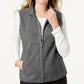 Karen Scott Women's Zip Front Vest Charcoal Size Petite Small
