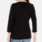 Karen Scott Women's Embroidered Bicycle Top Black Size X-Large