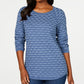 Karen Scott Women's Textured Sweater Navy Size Medium