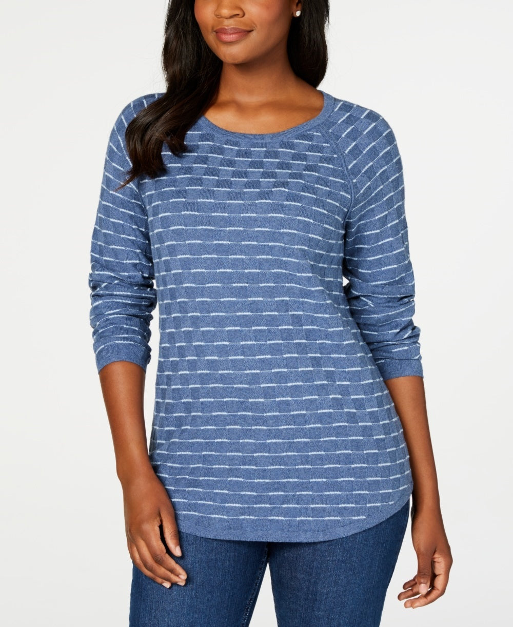 Karen Scott Women's Textured Sweater Navy Size XX-Large