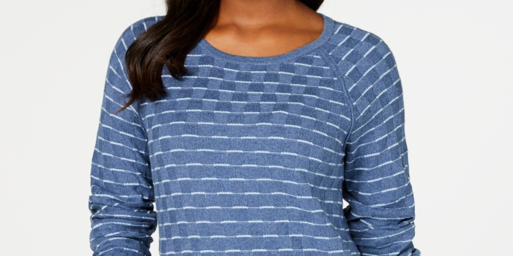 Karen Scott Women's Textured Sweater Navy Size XX-Large