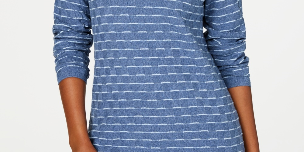 Karen Scott Women's Textured Sweater Navy Size XX-Large