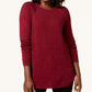 Karen Scott Women's Long Sleeve Curved Hem Sweater Red Size Petite Small-Medium