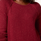 Karen Scott Women's Long Sleeve Curved Hem Sweater Red Size Petite Small-Medium