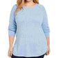 Karen Scott Women's Plus Size Confetti Sweater Blue Size 0X