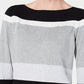 Karen Scott Women's Striped Boatneck Sweater Black Size Large