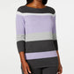 Karen Scott Women's Striped Boatneck Sweater Black Size Medium