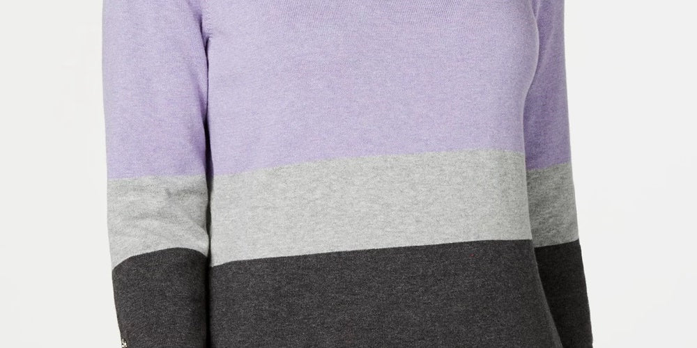 Karen Scott Women's Striped Boatneck Sweater Black Size Medium