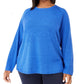 Karen Scott Women's Curved Hem Pullover Sweater  Blue Size 1X